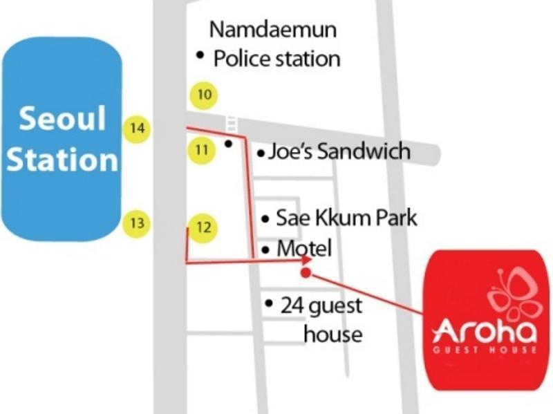Aroha Guesthouse Seoul Station Bagian luar foto